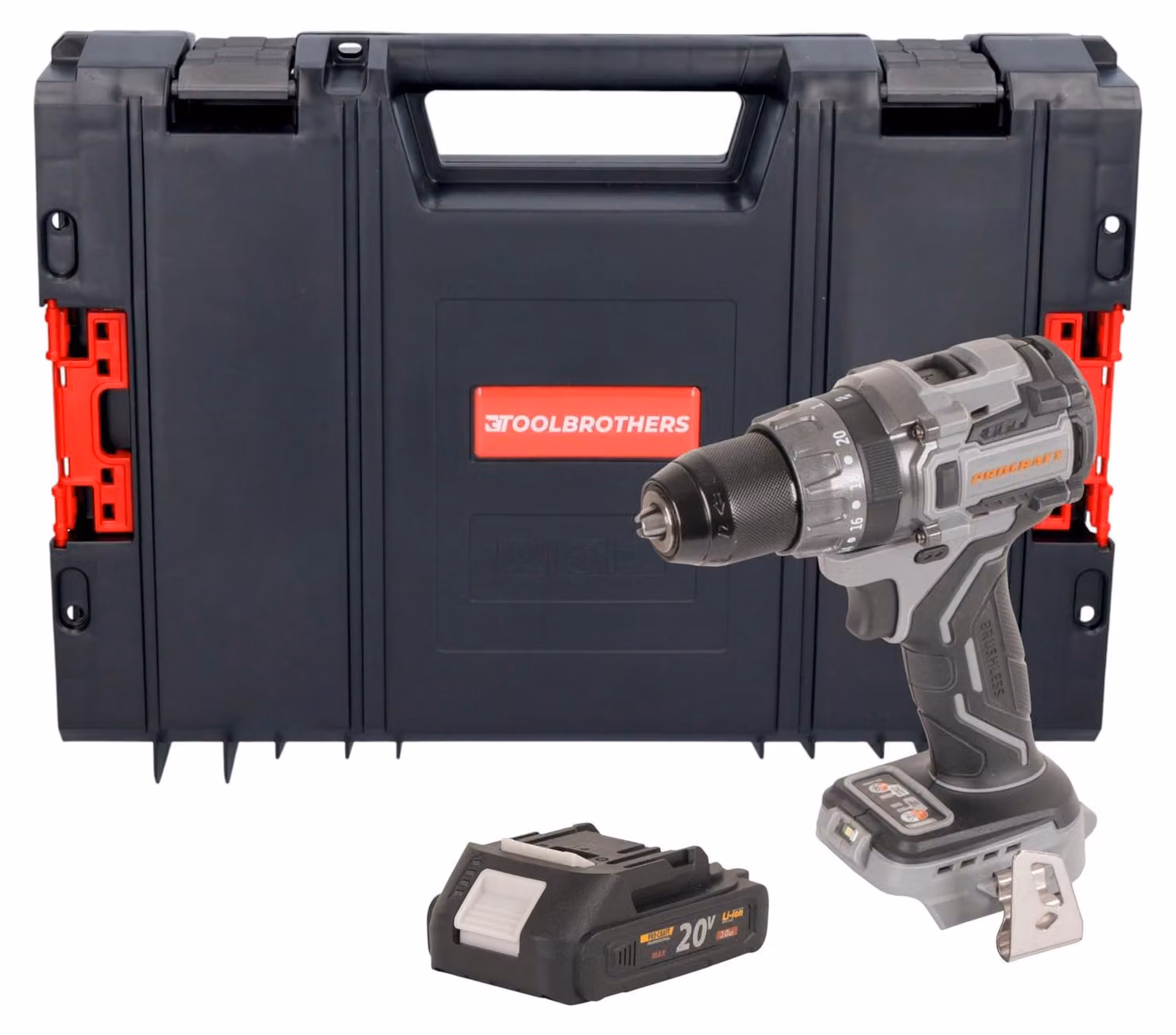 Trapano avvitatore a batteria Procraft CD20Abb 20 V 85 Nm + 1x batteria 2,0 Ah + valigetta RHINO - senza caricabatteria