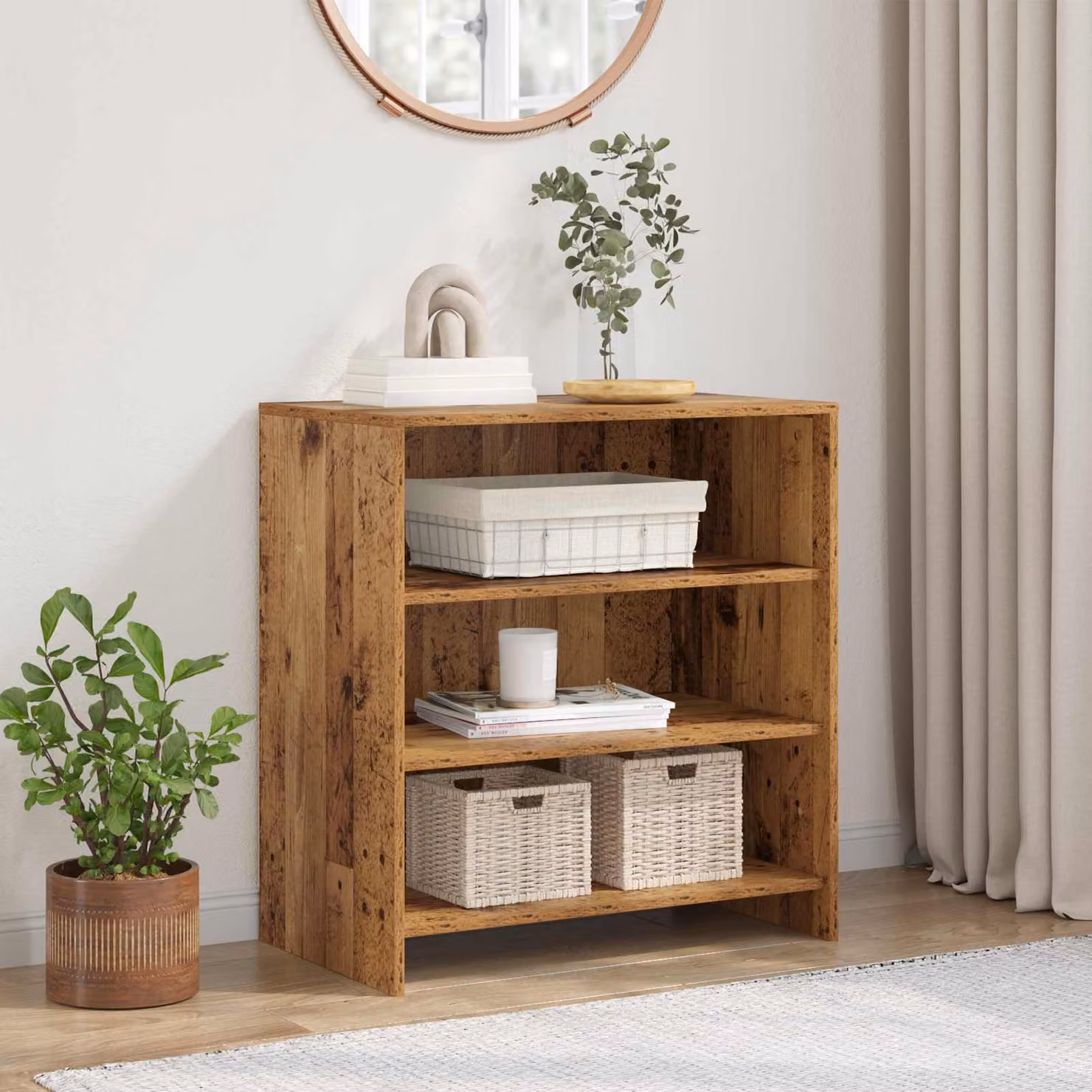 Credenza moderna vidaXL in legno ingegnerizzato marrone L: 70 cm, P: 41 cm, H: 75 cm