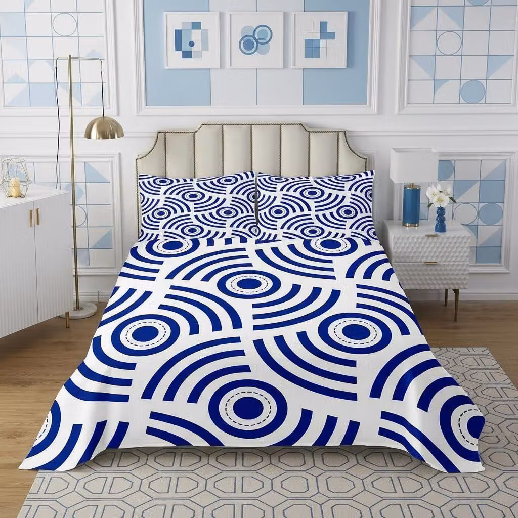 Set di copripiumini astratti con motivi geometrici