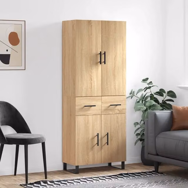 Credenza Rovere Sonoma 69,5x34x180 cm in Legno Multistrato 3198172