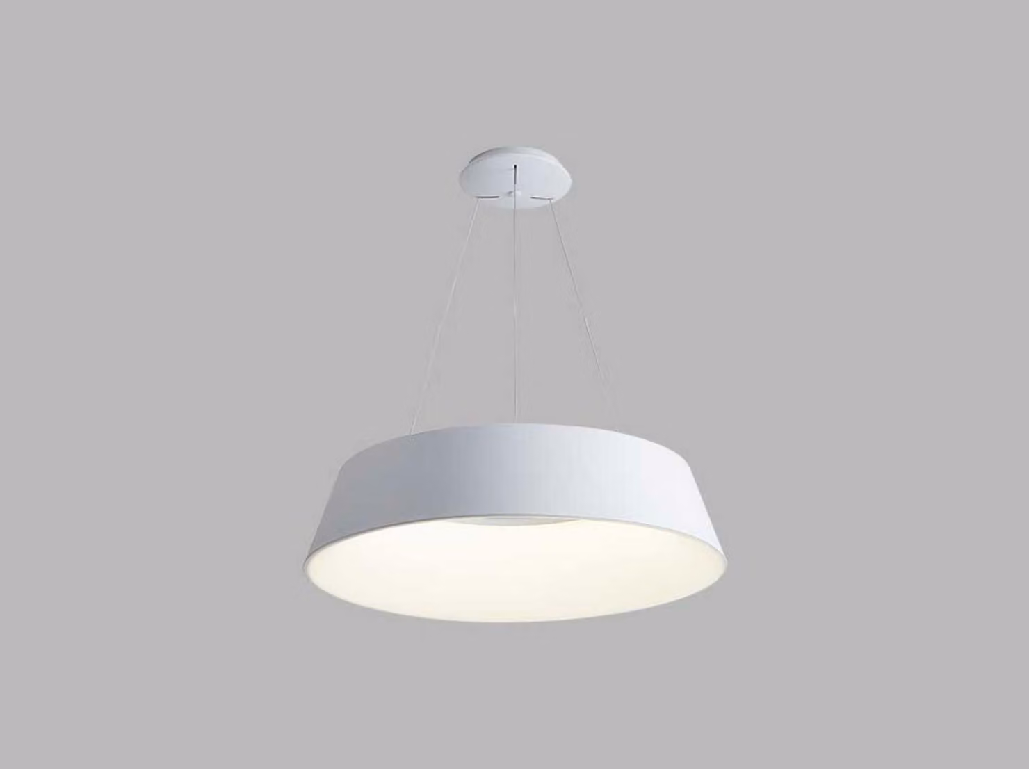 Apparecchio a sospensione rotondo KATY, Variante: Ø 600 x 170 x 2500 mm, 60 W, 3400 lm, bianco