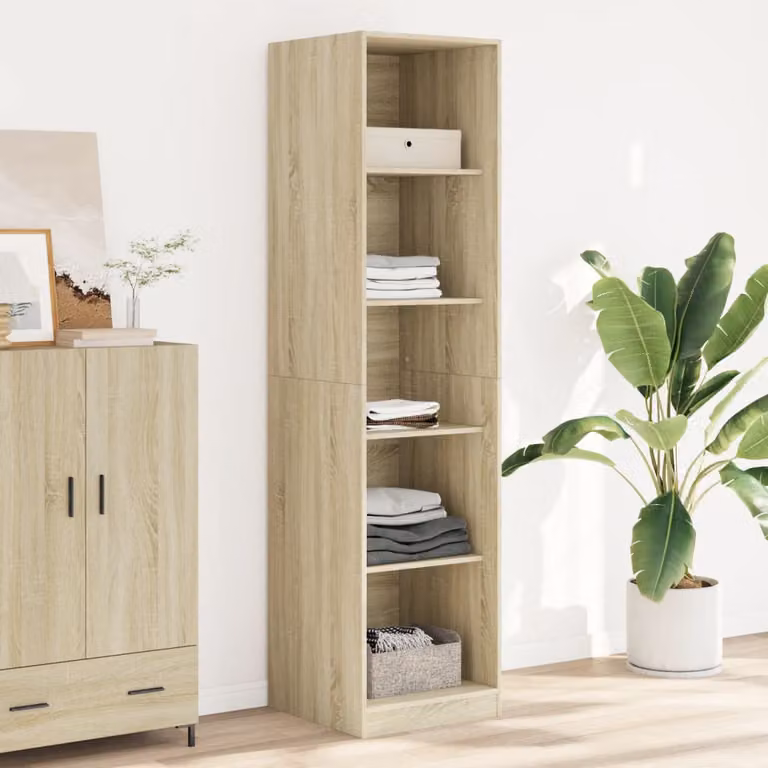 Armadio vidaXL in legno Rovere Sonoma con ripiani interni, L: 50 cm, P: 50 cm, H: 200 cm