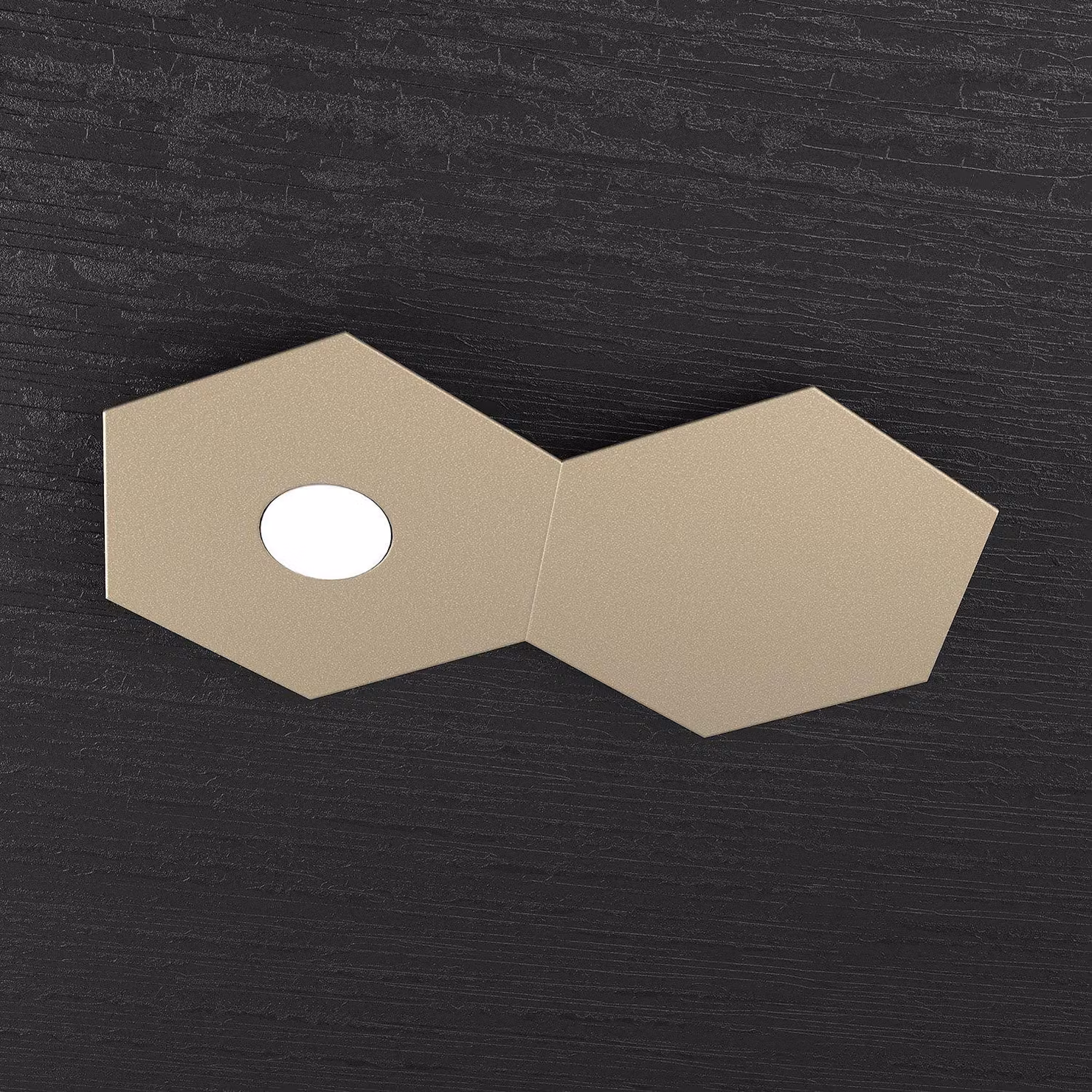 Plafoniera Industrial-Minimal 2 Moduli Hexagon Metallo Sabbia 1 Luce Led 12W
