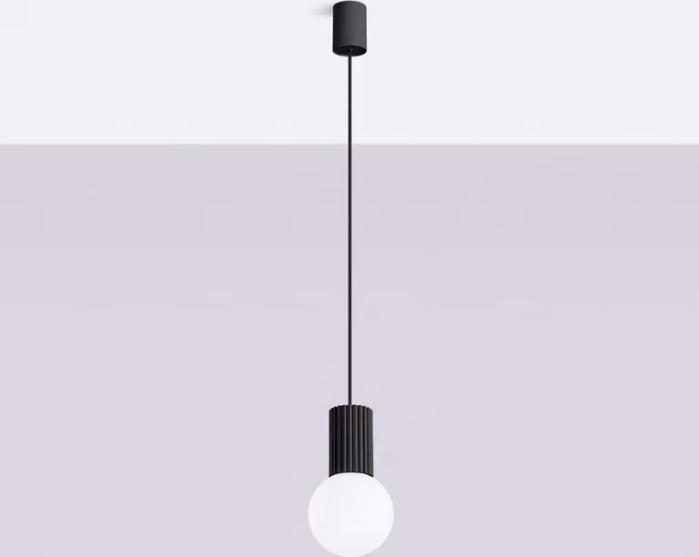 Lampada a sospensione SFERA bianco e nero 1xG9x8W in alluminio, dimensioni: 120x12x12 cm, IP20, Pure Lume