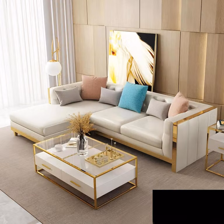 Design Eck Ecksofa L-Form Modern Sofas Ledersofa Couch Wohnlandschaft Sofa Ecke