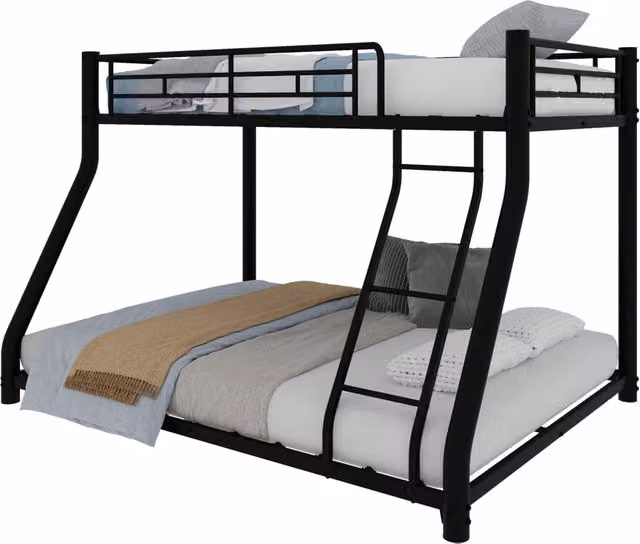 Letto a castello REDOM in metallo nero L/P/H: 140 x 190 x 197 cm