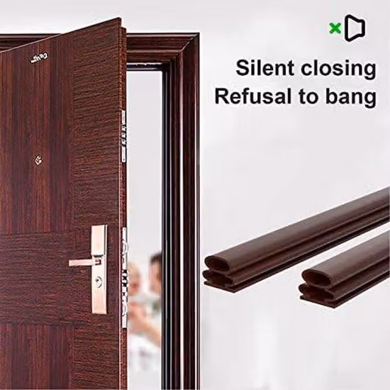 Guarnizione in gomma autoadesiva per porte e finestre, 10 m x 10 mm, insonorizzante e impermeabile