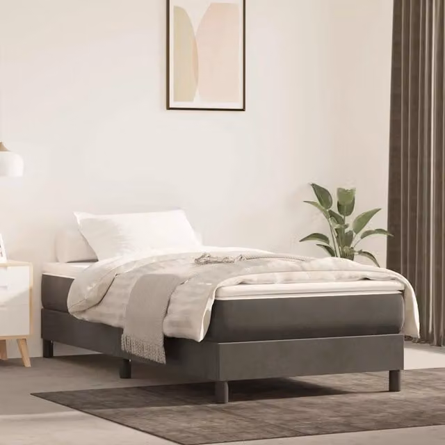 Materasso Ibrido per Bambini Design Mania in Velluto Grigio, L: 80 cm, P: 160 cm, H: 20 cm