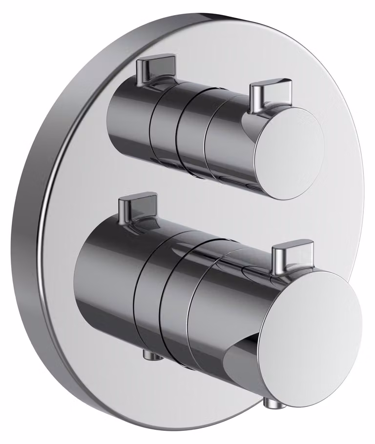 LAUFEN MEDA Mitigeur de douche à 2 poignées, encastré, pour Simibox, thermostat, chromé, HF506676100000, HF506676100000