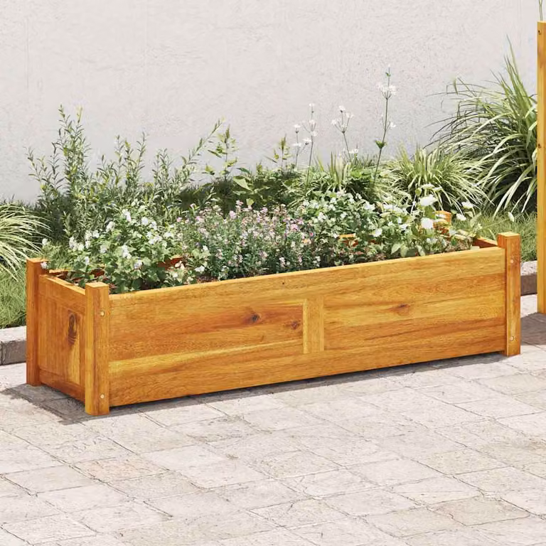 Letto rialzato da giardino vidaXL in legno di acacia marrone L: 100 cm, P: 30 cm, H: 25 cm