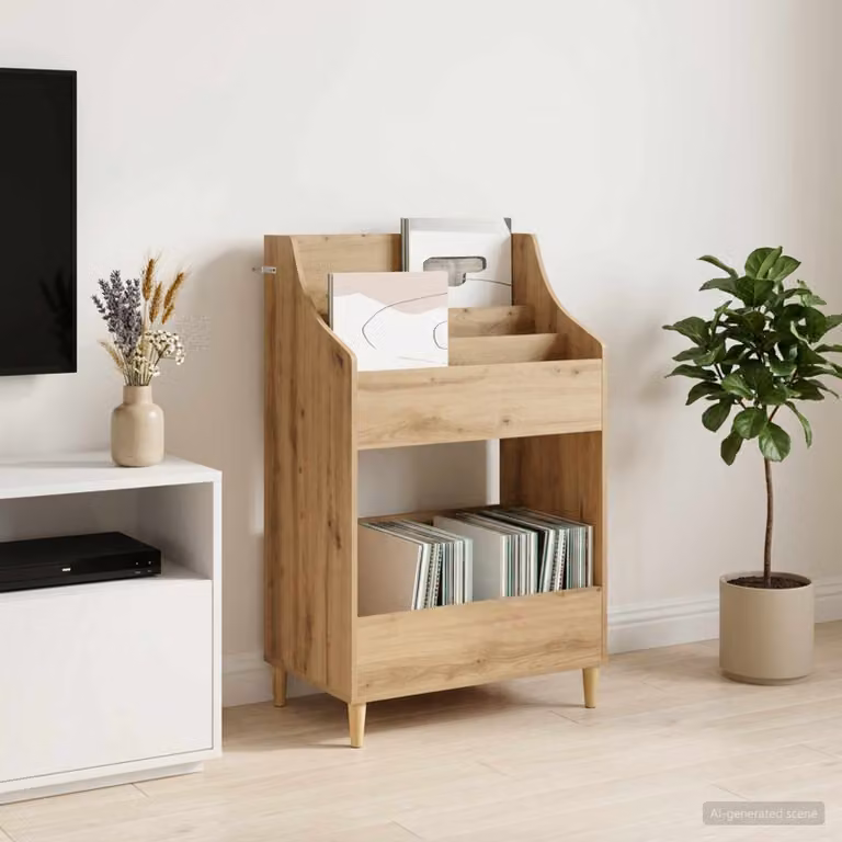 Scaffali per Media vidaXL in Rovere Artigianale, Colore Marrone, L: 70,5 cm, P: 46 cm, H: 112 cm