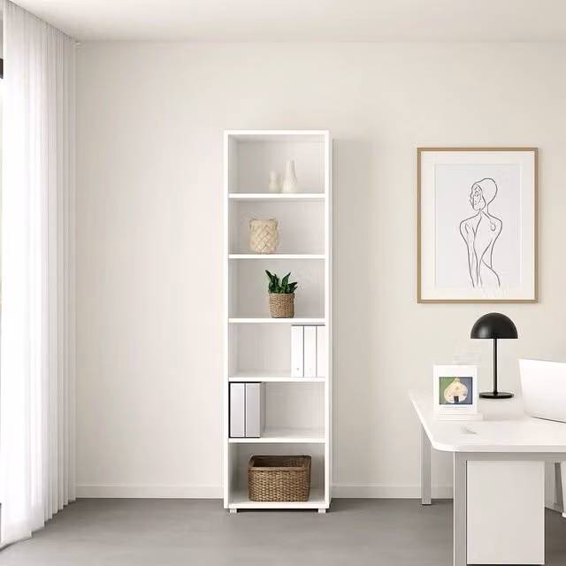 Libreria Pabuk DMORA Bianca Moderna con Schienale L 40,1 cm P 40,1 cm H 221,7 cm