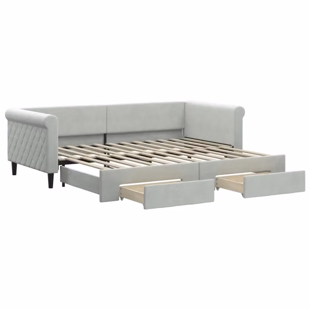 Divano Letto Moderno vidaXL Grigio con Struttura Imbottita per Soggiorno e Camera da Letto – 2