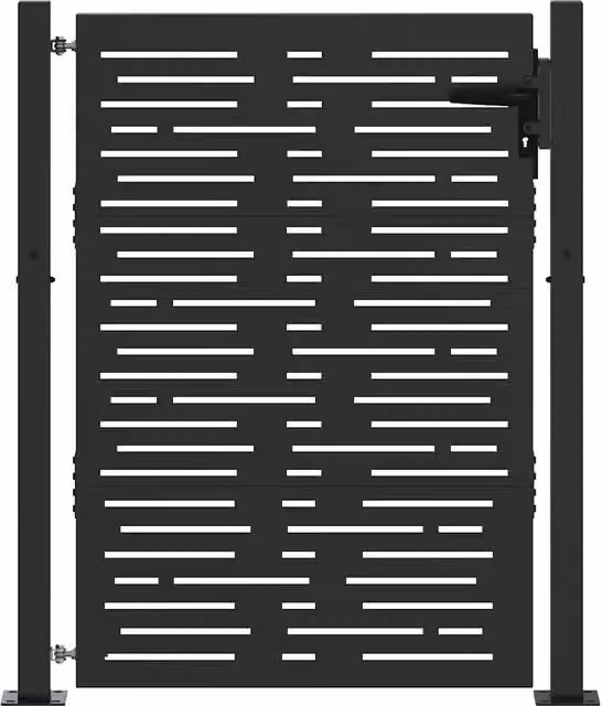 Cancello da giardino con blocco Nero 110 x 155 cm CFW2560773