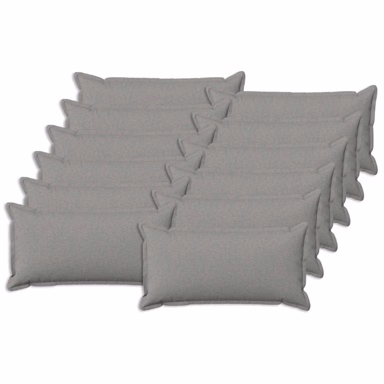 Set di 12 federe vidaXL HOUTEN Grigio, L/P: 80 x 40 cm, in poliestere