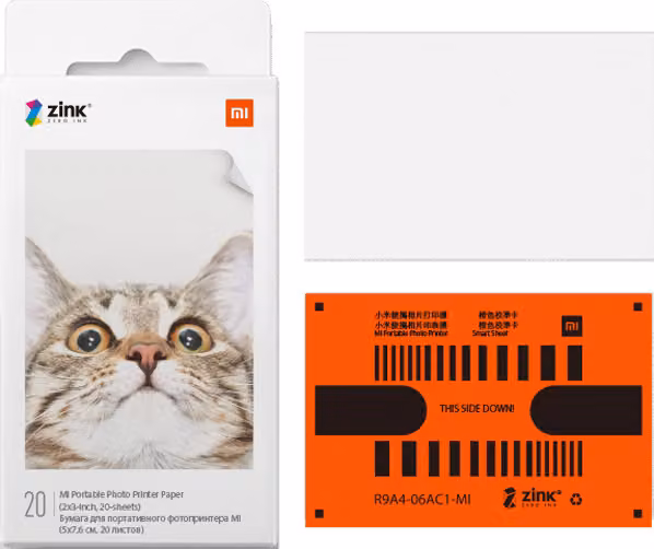 Carta per stampante fotografica portatile Xiaomi Mi Portable Photo Printer, 20 fogli, 5 x 7,6 cm, colore bianco