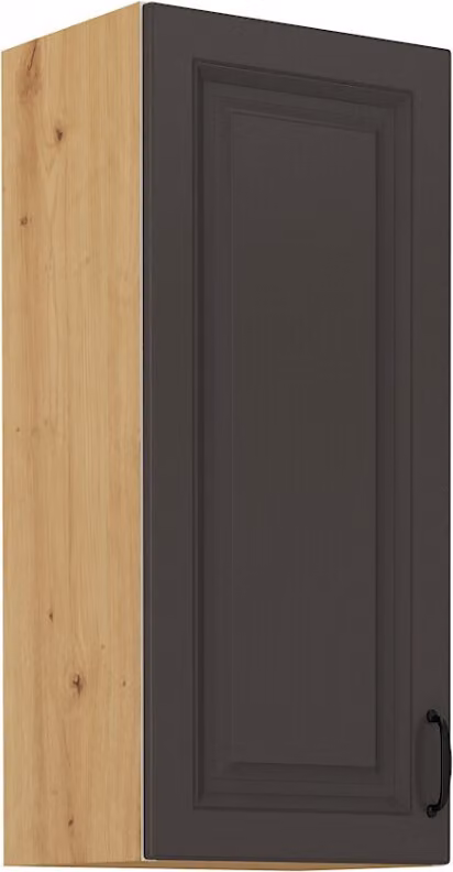 Armadietto superiore alto SOPHIA - larghezza 40 cm, grigio scuro / rovere artisan
