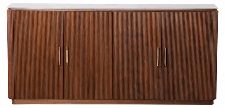 Comodino Urban Chique con piano in Vetroceramica, 180 cm - Marrone scuro