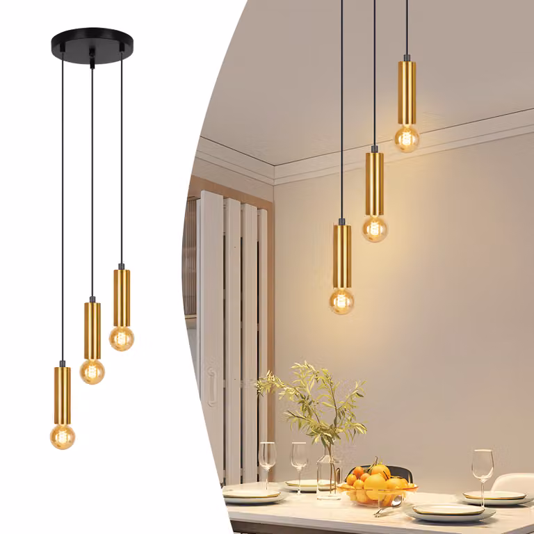 ZMH lampada a sospensione a 3 fiamme lampada a sospensione oro nero lampada a sospensione E27 lampada da sala da pranzo lampada a sospensione industriale lampada da tavolo in metallo lampada da soggiorno lampada da cucina a sospensione lampada da camera d