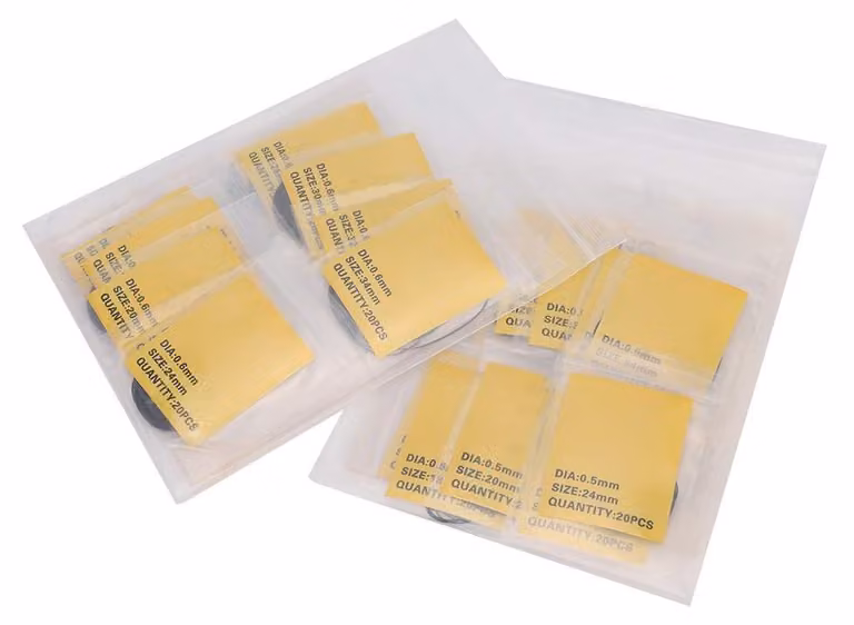 Set di guarnizioni per orologi - 10 misure, da 16 a 34 mm - spessore 0,5 mm e 0,6 mm