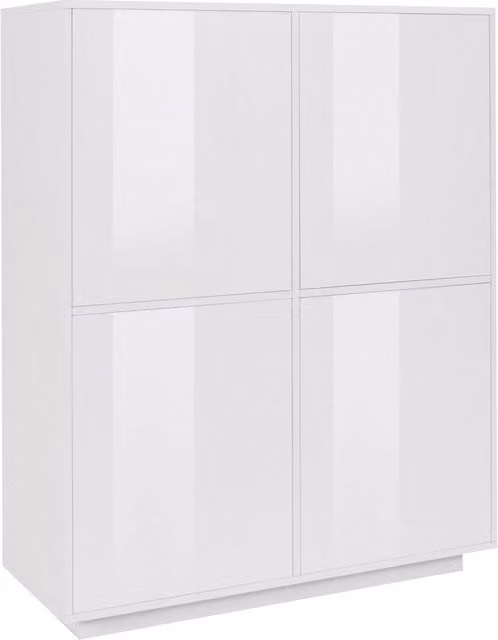 Credenza 4 Ante 100,1x41,4x126 cm Bloom Bianco Lucido