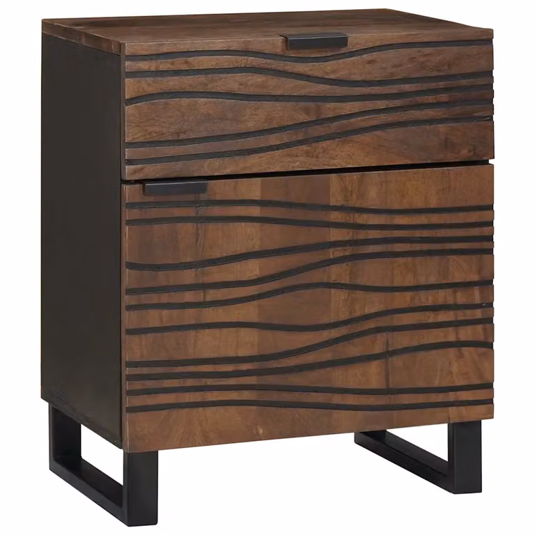 Armadio da Notte vidaXL in Legno Noce Marrone, L: 50 cm, P: 33 cm, H: 60 cm