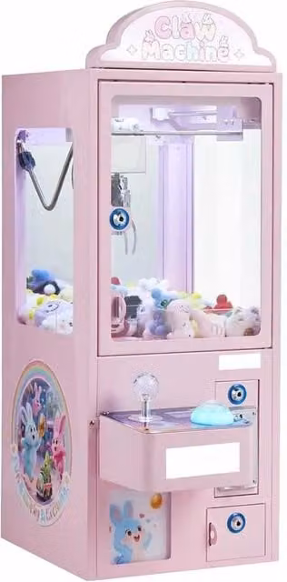 Macchina Artiglio Giocattolo per Bambini con Luci e Suoni, Artigli in Metallo Regolabili, Colore Rosa