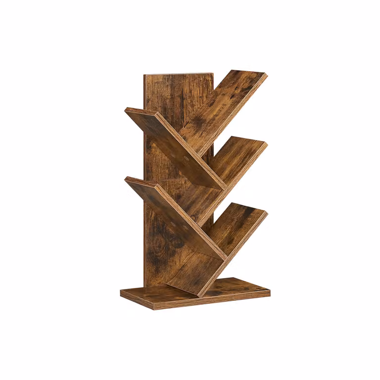 Libreria ad Albero a 8 Ripiani, Marrone Vintage / 5 Ripiani (30x17.2x51.1cm)