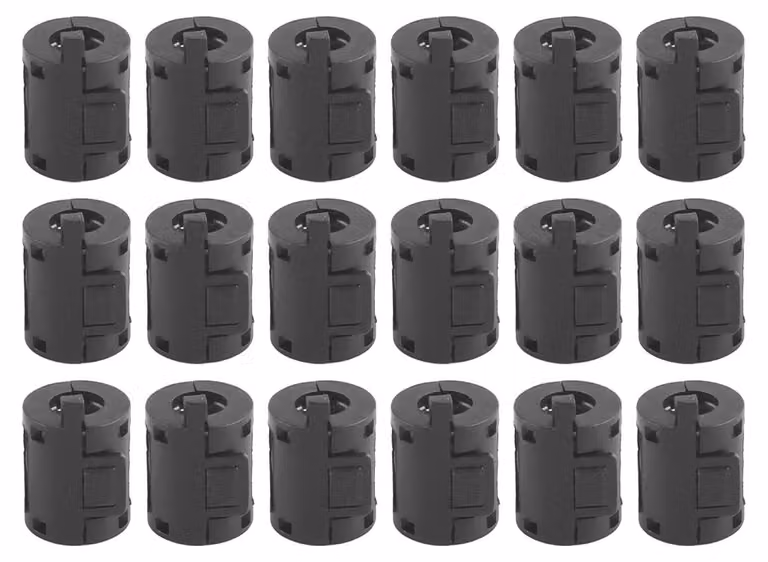 Set di nuclei ferromagnetici, 18 pezzi, da 7 mm, per cavi USB, per la riduzione delle interferenze elettromagnetiche e radiofrequenza