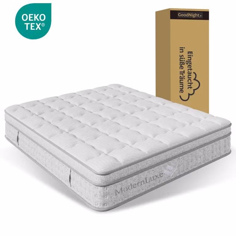 Materasso a molle insacchettate Merax a 7 zone, 25 cm, ibrido in schiuma fredda, ergonomico, grado di rigidità H3, 140x190 cm, traspirante, OEKO-TEX®, bianco