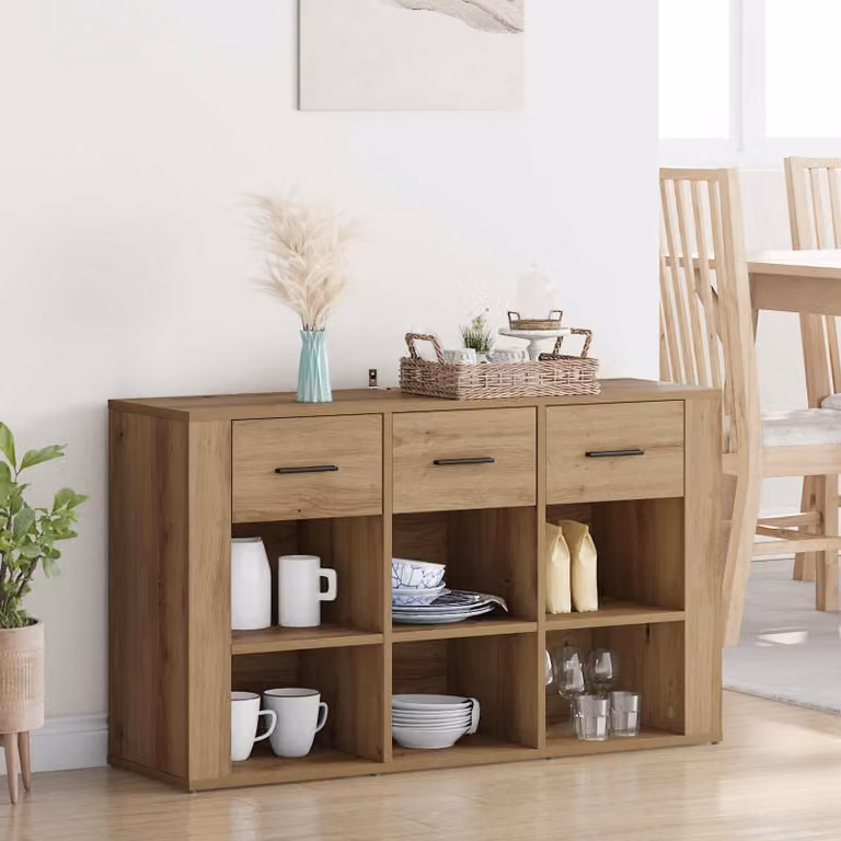 Credenza in stile rustico vidaXL in rovere marrone L: 100 cm, P: 30 cm, H: 59,5 cm