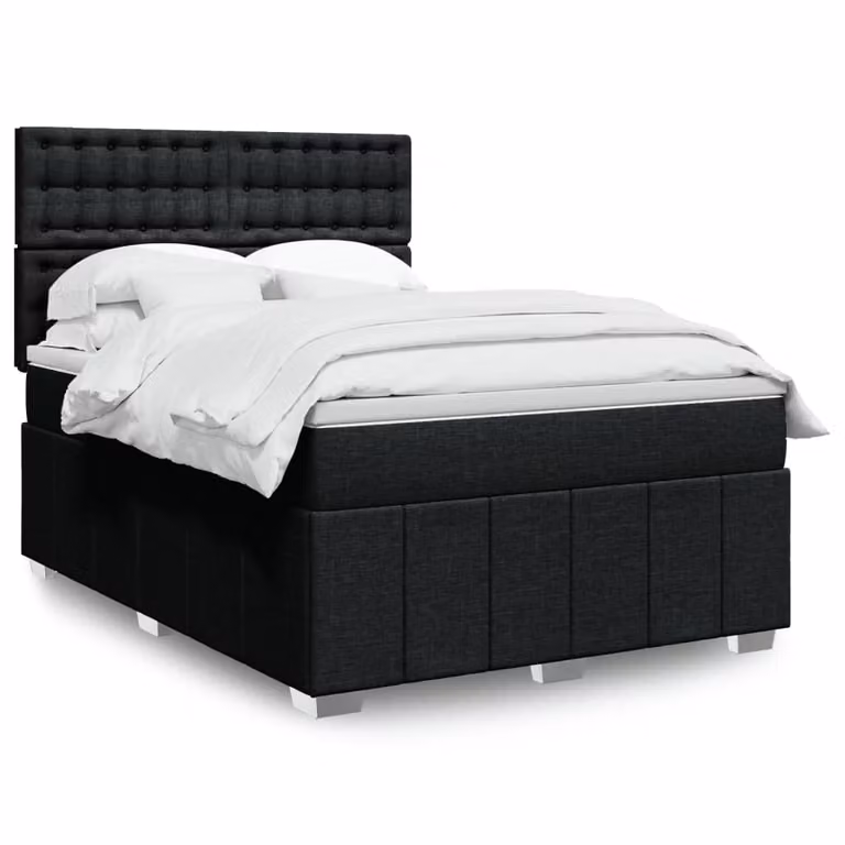 vidaXL Letto Ibrido con Materasso a Molle Insacchettate Nero e Bianco L/P/H: 140 x 200 x 76,5 cm