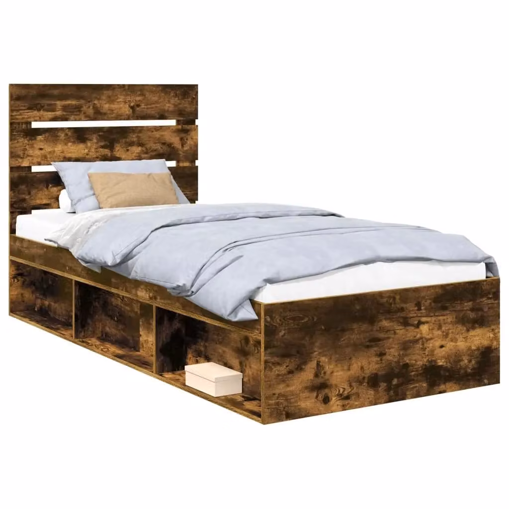 Giroletto in pino massello Rovere fumè con doghe in legno, L: 75 cm, P: 190 cm – 2