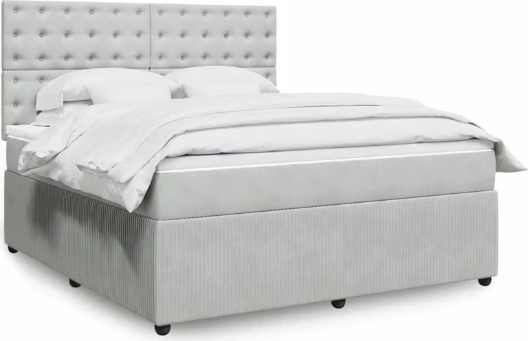 Maison Exclusive - Giroletto a Molle con Materasso Grigio Chiaro 180x200cm Velluto