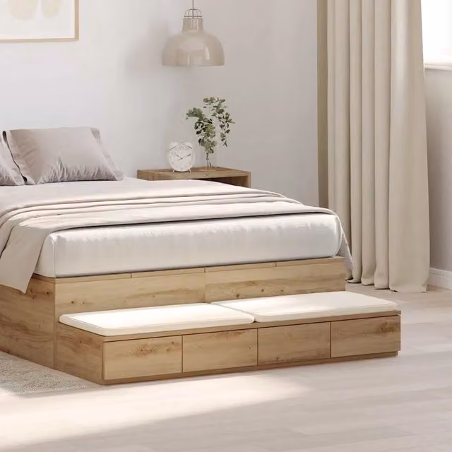 Cassetti per letto vidaXL in rovere marrone L: 120 cm, P: 36,5 cm, H: 16,5 cm