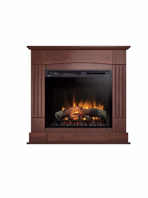 Caminetto elettrico da pavimento a libera installazione con LED OUTINFIRE, colore Rovere, L: 107 cm, H: 101 cm, P: 30 cm – 2