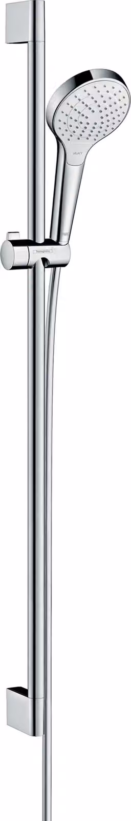 hansgrohe Croma Select S Ensemble de douche Vario EcoSmart avec barre de douche 90 cm, blanc/chrome, 26573400, 26573400