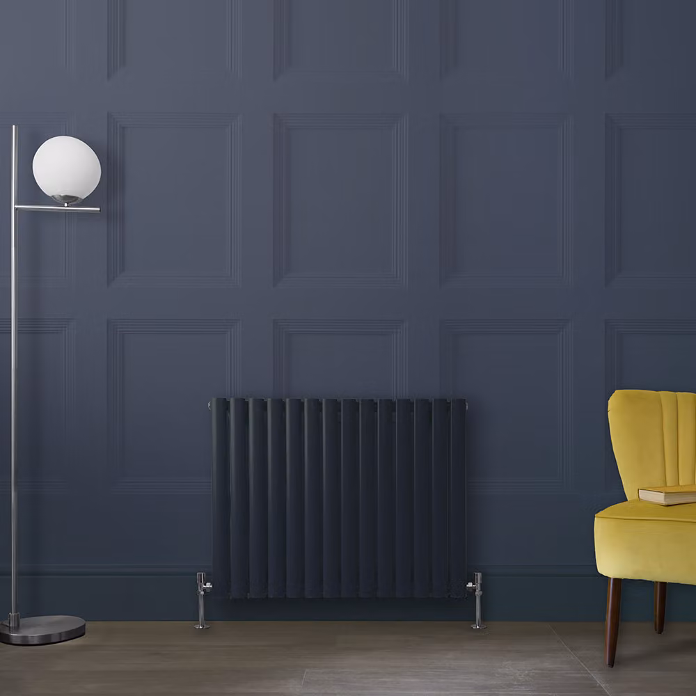 Radiatore di Design Orizzontale Blu (Regal Blu) - 636 x 826mm - Pannello Doppio  - Revive