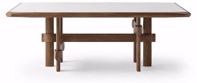 Elegante tavolo da pranzo in legno, tavolo da cucina di design, tavolo per la famiglia, tavolo lussuoso