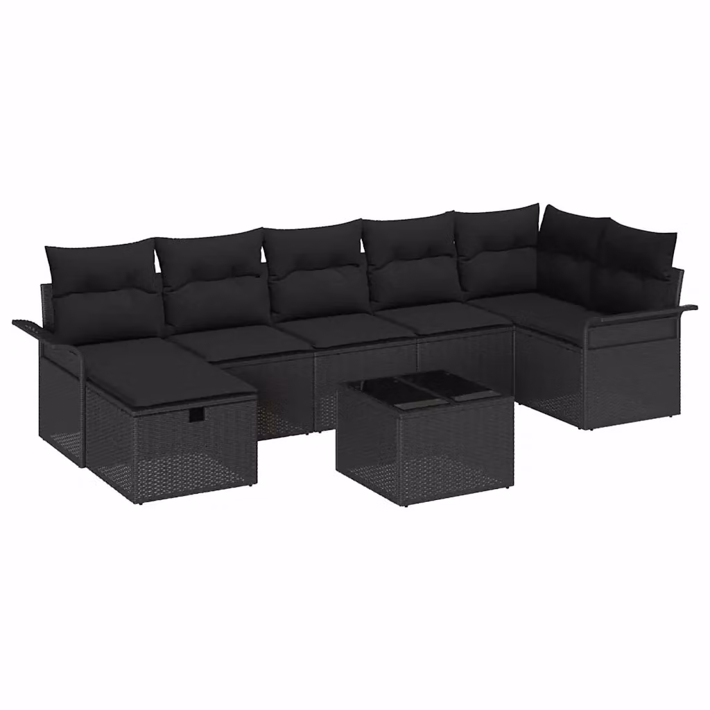 Set Divano da Giardino 8 pz vidaXL in Rattan Grigio con Cuscini e Tavolino da Esterno – 2