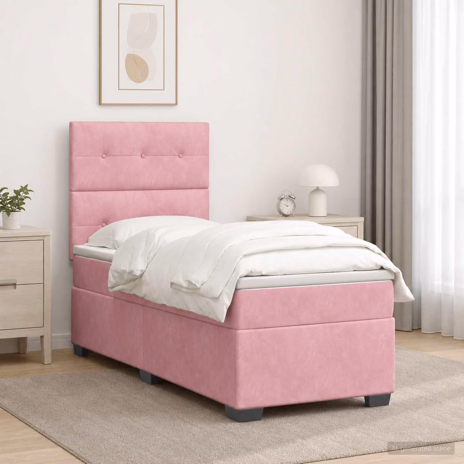 Maison Exclusive - Letto boxspring con materasso e testiera Rosa 100 x 200 cm Velluto