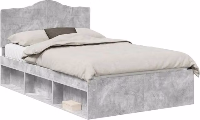 Letto matrimoniale | Letto per adulti | Struttura del letto Grigio Concret¨¨ 135 x 190 cm Pino massello