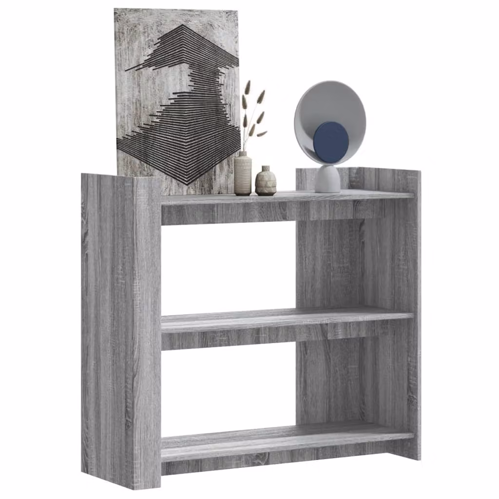 vidaXL Tavolo Consolle in Legno Multistrato Grigio, L 100 cm x P 35 cm x H 90 cm