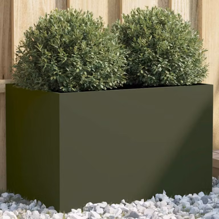 Fioriera vidaXL in acciaio verde, L: 62 cm, P: 39 cm, H: 40 cm