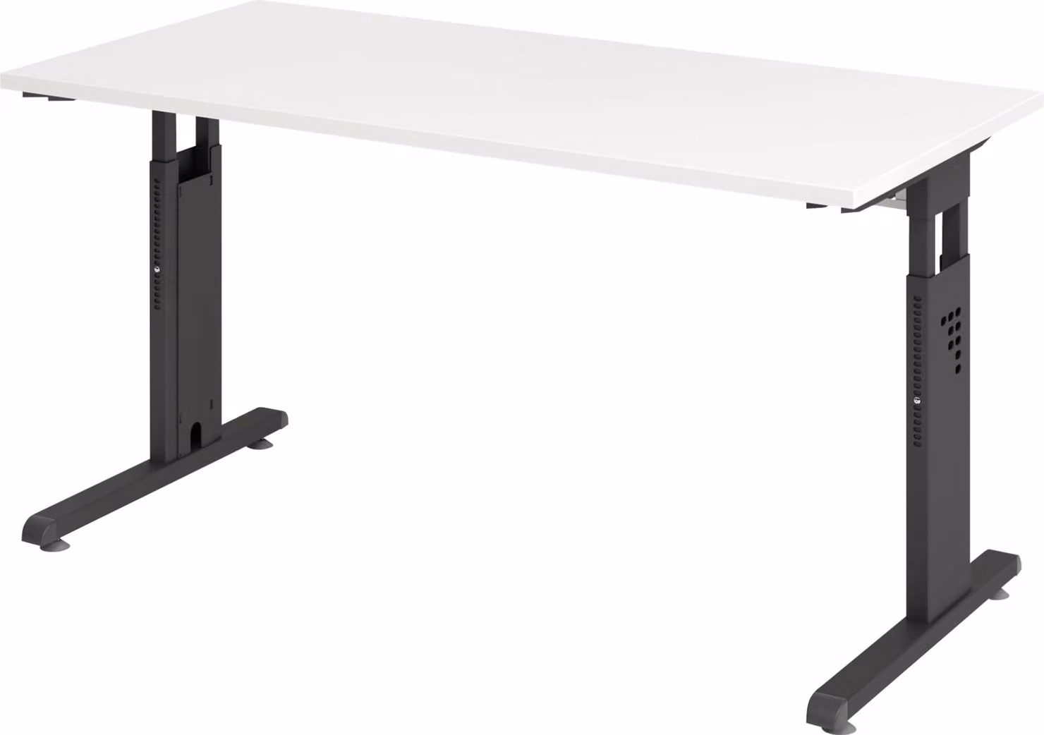 Scrivania VOS614/W/G Piedi a C 140x67cm bianco/grigio