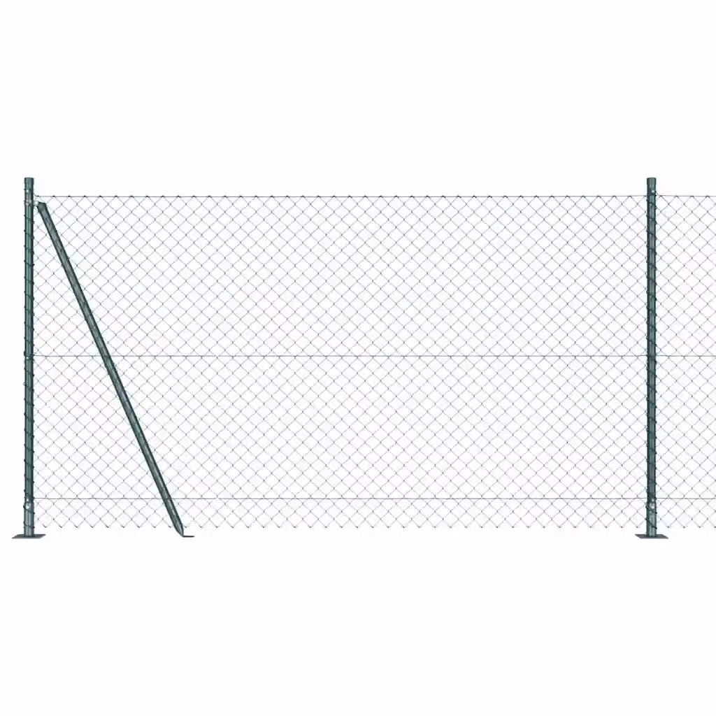 Recinzione a maglie vidaXL con base in cemento verde in acciaio e PVC, L: 25 m, H: 1,2 m – 2