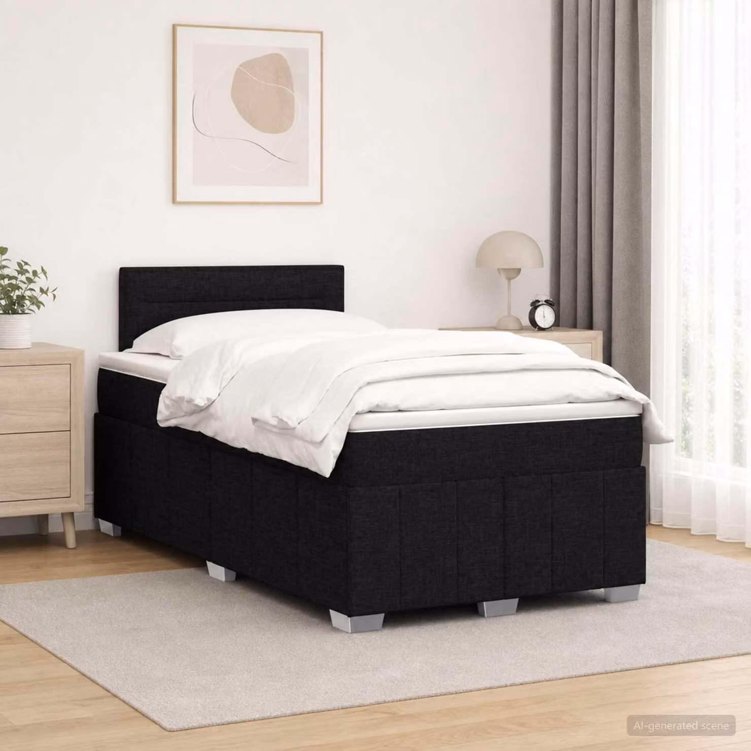 Maison Exclusive - Letto boxspring con materasso nero 120 x 200 cm Tessuto