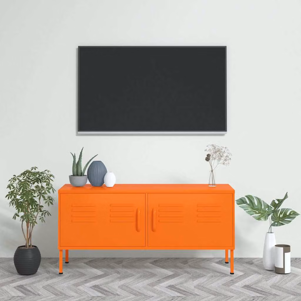 Mobile TV vidaXL in metallo arancione L 105 cm x P 35 cm x H 50 cm – 1
