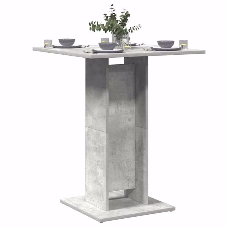 vidaXL Tavolo da Bistrot Moderno Quadrato in Legno Multistrato Grigio Opaco L/P/H: 60 x 60 x 75 cm