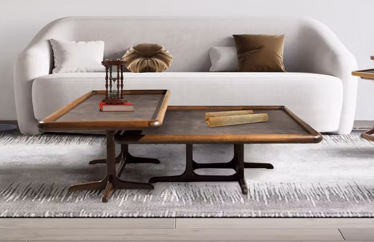 Schickes Set von 2x Quadratischen Couchtisch Set für Wohnzimmer Modern